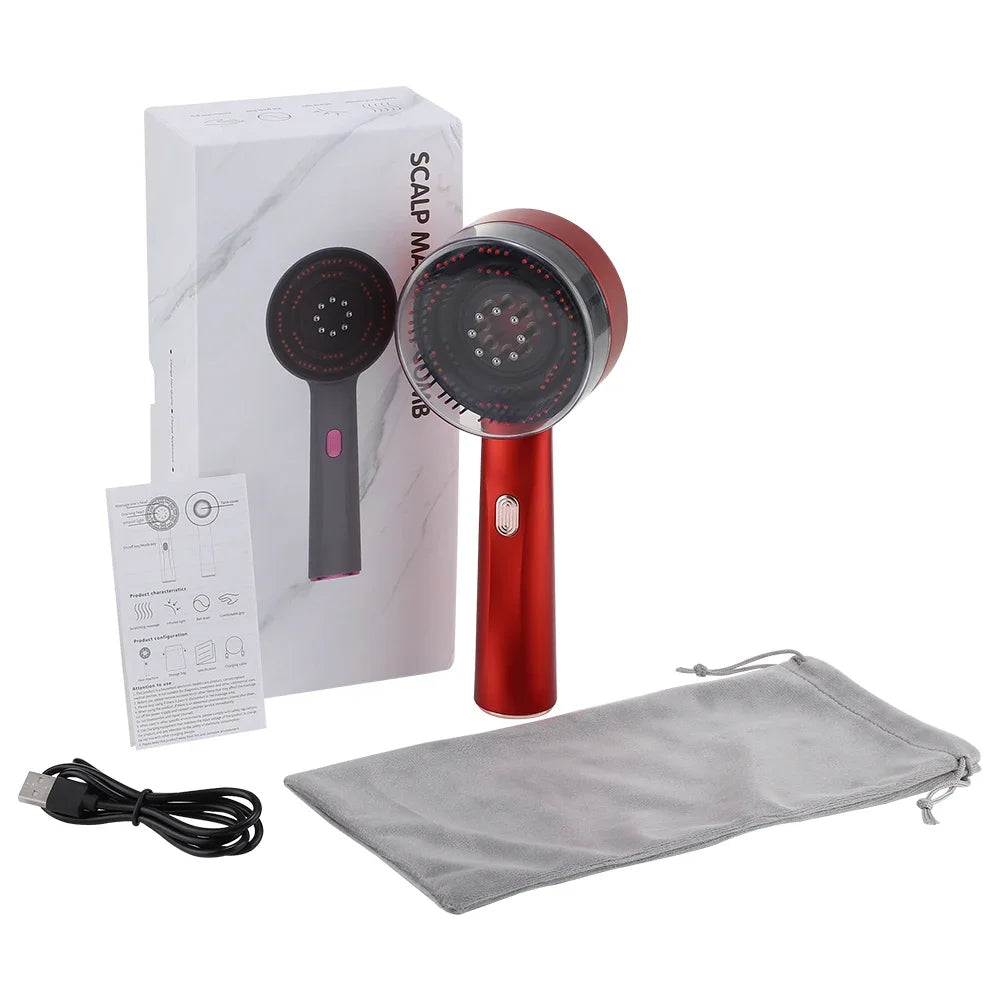 Electric Head Massage Comb Head Vibration Massager Portable Hair Follicle Comb Scalp Oil Liquid Applicator Hair Growth anti Loss