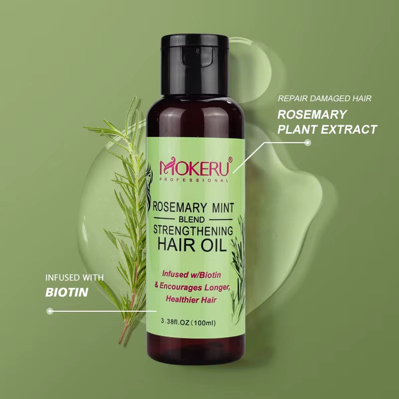 Mokeru Rosemary Mini Hair Oil Infused with Biotin Hair Growth for Unisex Improves Circulation Rosemary Hair Oil