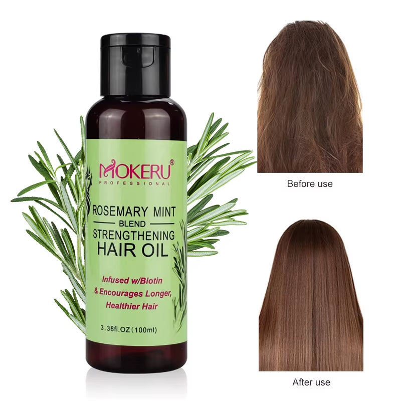 Mokeru Rosemary Mini Hair Oil Infused with Biotin Hair Growth for Unisex Improves Circulation Rosemary Hair Oil