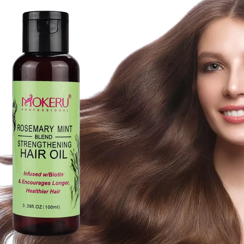 Mokeru Rosemary Mini Hair Oil Infused with Biotin Hair Growth for Unisex Improves Circulation Rosemary Hair Oil